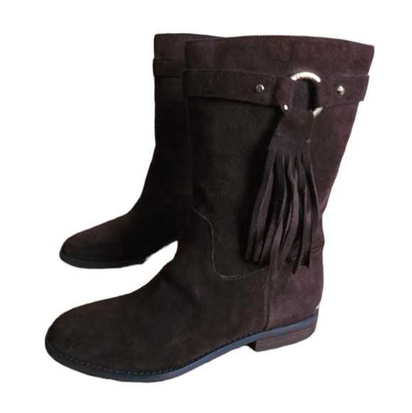 Michael Kors Shoes - Michael Kors Rhea Fringe Brown Suede Bootie Dk Brown NWOB Size 8.5